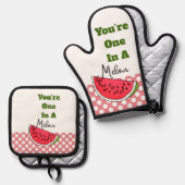 あなたはメロンに入っている 鍋つかみ&鍋敷きセット (正面/裏面)