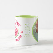 「あなたはメロンカスタムの一つ – 名前&写真 マグカップ (中央)