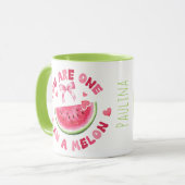 「あなたはメロンカスタムの一つ – 名前&写真 マグカップ (正面左)