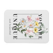 あなたはユニークフローラスローガンだ マグネット (横)