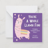 あなたはラマおもしろい教室バレンタインデー ノートカード (正面)