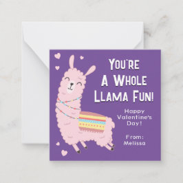 あなたはラマおもしろい教室バレンタインデー ノートカード