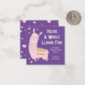 あなたはラマおもしろい教室バレンタインデー ノートカード (正面/裏面インサイチュ)