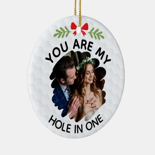 あなたはロマンチックな一つの中の私の穴の写真とカスタムして セラミックオーナメント (右)