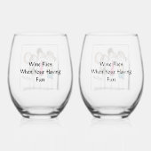 あなたはワインガラスセットを有するとワインが飛ぶおもしろい ステムなしワイングラス (裏面)