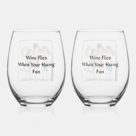 あなたはワインガラスセットを有するとワインが飛ぶおもしろい ステムなしワイングラス (裏面)