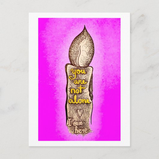 あなたは一人じゃない ピンクを愛する友情の名言 ポストカード (正面)