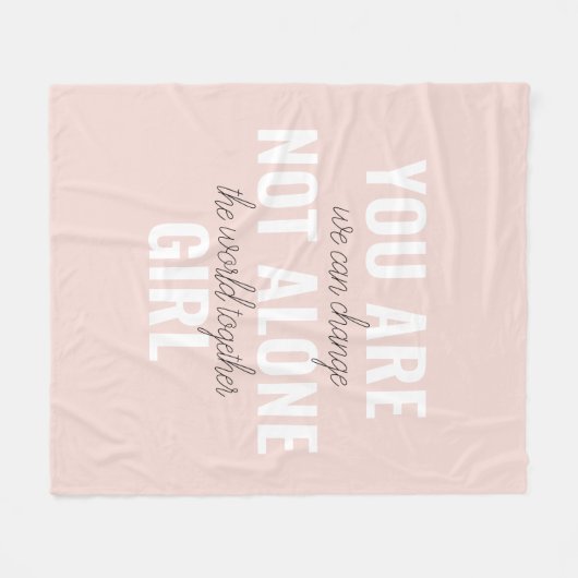 あなたは一人の女の子の動機前向き引用文ではない フリースブランケット (正面(横))