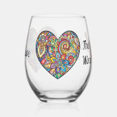 あなたは一緒にワインを愛する – ロックグラスまたは ステムなしワイングラス (正面)