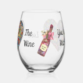 あなたは一緒にワインを愛する – ロックグラスまたは ステムなしワイングラス (左)