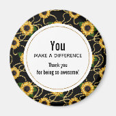 あなたは上品な黄色いヒマワリを作る マグネット (正面)