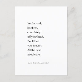 あなたは不機嫌アリスinワンダーランドタイポグラフィウォールアート ポストカード