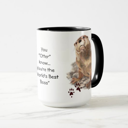 あなたは世界のボスを知最高のる マグカップ (正面右)