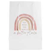 あなたは世界をより良い場所の抱き枕 ミディアムペーパーバッグ (裏面)