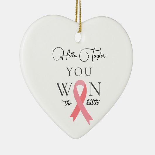 あなたは乳がんとの戦いに勝った セラミックオーナメント (右)