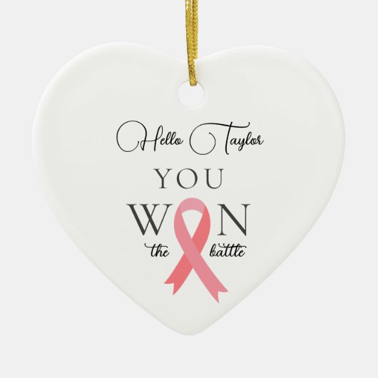 あなたは乳がんとの戦いに勝った セラミックオーナメント (正面)
