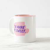 あなたは人生を甘い二音コーヒーマグを作る ツートーンマグカップ (正面左)