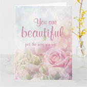 あなたは今のままで美しい引用文 カード (黄色い花)