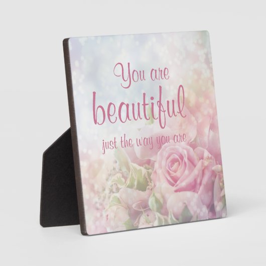 あなたは今のままで美しい引用文 フォトプラーク (正面)