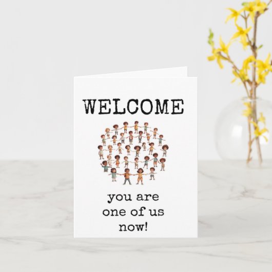 あなたは今、私たちの一人である、ようこそ新しい従業員カード カード (黄色い花)