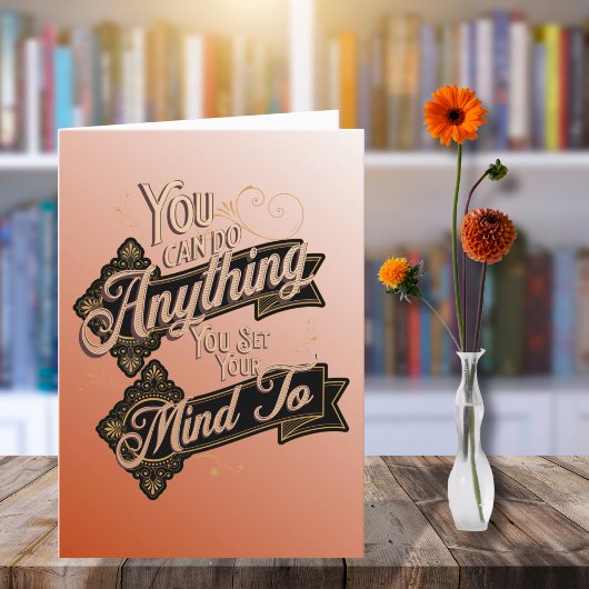 あなたは何でもできる引用文テラコッタピンク カード