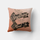 あなたは何でもできる引用文テラコッタピンク クッション (裏面)