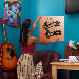 あなたは何でもできる引用文テラコッタピンク ポスター