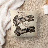 あなたは何でもできる引用文Brown Beige クッション (ブランケット)