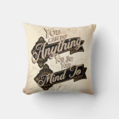 あなたは何でもできる引用文Brown Beige クッション (正面)