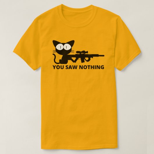 あなたは何も見ていない猫 Tシャツ (デザイン正面)