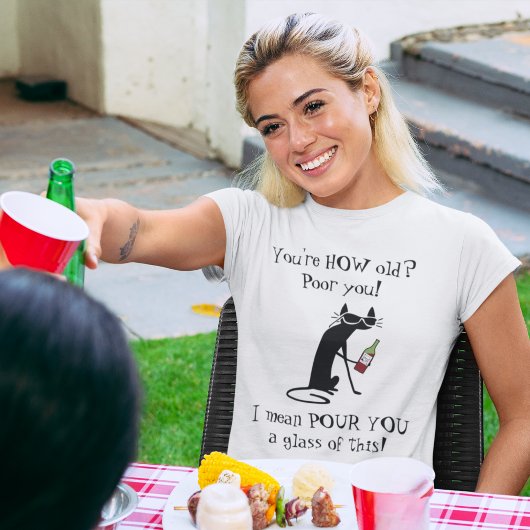 あなたは何歳?ポーユーパニーワイン引用文 Tシャツ