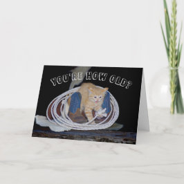 あなたは何歳？猫おもしろい誕生日カード カード