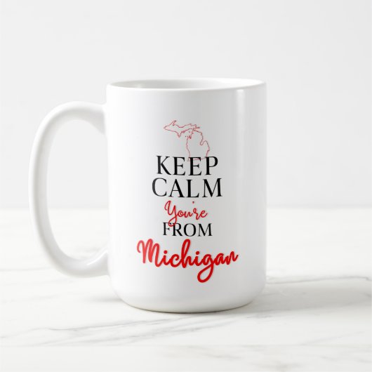 あなたは保ミシガンからの穏やかさ コーヒーマグカップ (左)