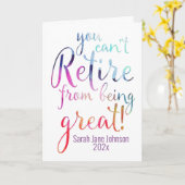 あなたは偉大さを引退できない カード (黄色い花)