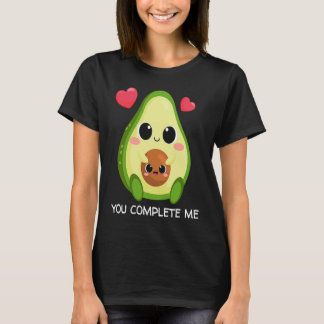 あなたは僕を完璧にしてくれる アボカド カップル バレンタイン Tシャツ