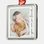 あなたは写真の記念に愛されている メタルオーナメント (左)