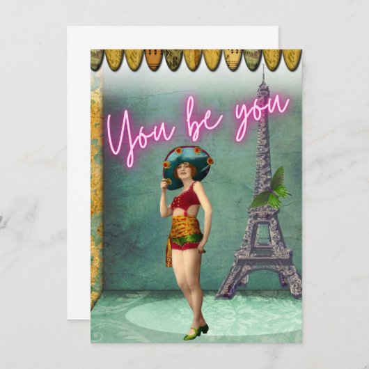 あなたは力を与えるヴィンテージの女ポップ・アートのの芸術 (正面/裏面)