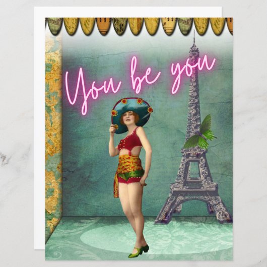 あなたは力を与えるヴィンテージの女ポップ・アートのの芸術 (正面/裏面)