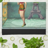 あなたは力を与えるヴィンテージの女ポップ・アートのの芸術 キッチンタオル (折り畳み)