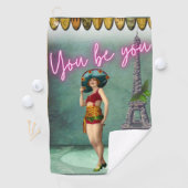 あなたは力を与えるヴィンテージの女ポップ・アートのの芸術 ゴルフタオル (インサイチュ)