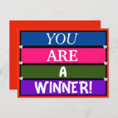 あなたは勝者カラフル引用文感動的 ポストカード (正面/裏面)