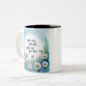 あなたは十分である – マインドフルヒーリング引用文マグ ツートーンマグカップ (正面左)