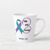 "あなたは十分である"癒し希望ミニマリスト引用文 カフェラテマグ (右)