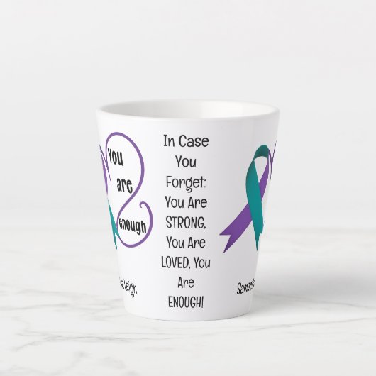 "あなたは十分である"癒し希望ミニマリスト引用文 カフェラテマグ (正面)