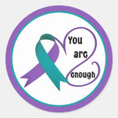 "あなたは十分である"癒し希望ミニマリスト引用文 ラウンドシール (正面)