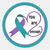 "あなたは十分である"癒し希望ミニマリスト引用文 ラウンドシール (正面)