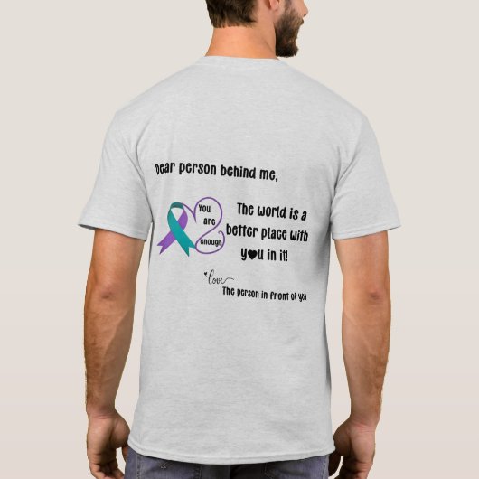 "あなたは十分である"癒し希望ミニマリスト引用文 Tシャツ (裏面)