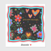 あなたは十分なおもしろい、黒、インスピリシティフローラ シール (シート)