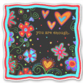 あなたは十分なおもしろい、黒、インスピリシティフローラ シール (正面)