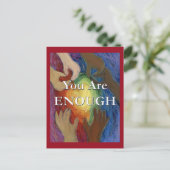 あなたは十分なレインボーハートハンズアートハガキ ポストカード (スタンド正面)